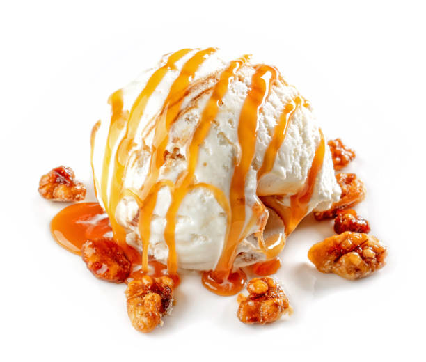 istock ice cream ball with maple syrup and caramelised walnut pieces 1050603470