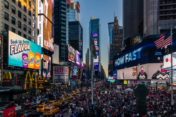 istock Crowds and traffic in Times Square 1050606616