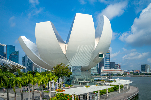 ArtScience Museum is a museum located within the integrated resort of Marina Bay Sands in the Downtown Core of the Central Area in Singapore. Opened on 17 February 2011 by Singapore's Prime Minister Lee Hsien Loong, it is the world's first ArtScience museum