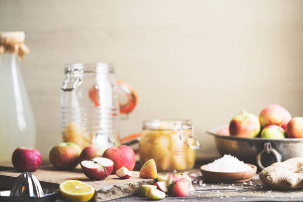 Making homemade apple cider vinegar