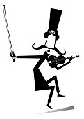cartoon-lange-schnurrbart-geiger-abbildu