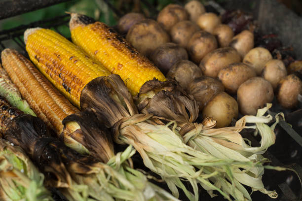 istock Baked corn and potatoes on the BBQ 1050631126