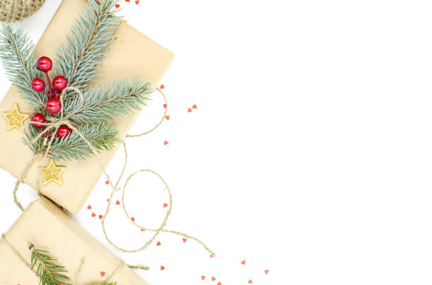 istock Gift boxes for Christmas and New Year are on a white background 1050633796