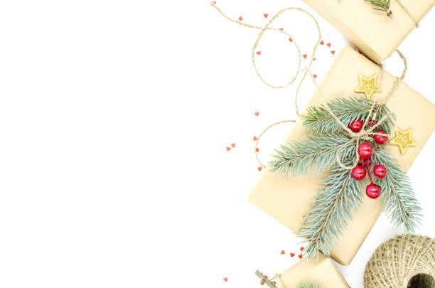 istock Gift boxes for Christmas and New Year are on a white background 1050633806