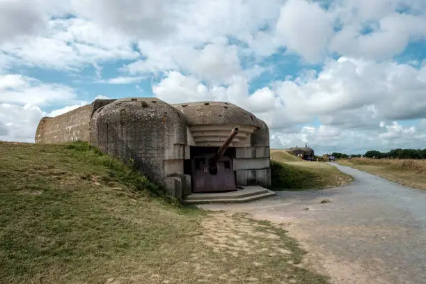 World War II gun battery of Longues-sur-Mer, Sunday 20 August 2017, Normandy, France.