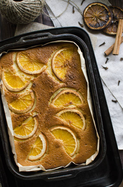 istock Flavored orange cake for the festive table 1050633964