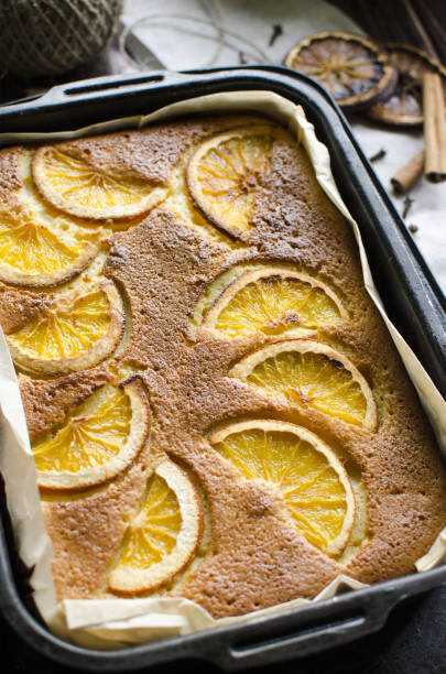 istock Flavored orange cake for the festive table 1050633988