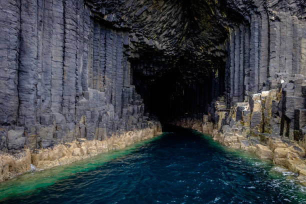 Inside the famous Fingal's Cave on Staffa Island stock photo