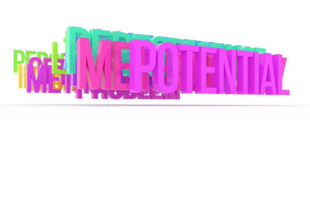 istock Potential, business conceptual colorful 3D words. Text, positive, backdrop & message. 1050634520