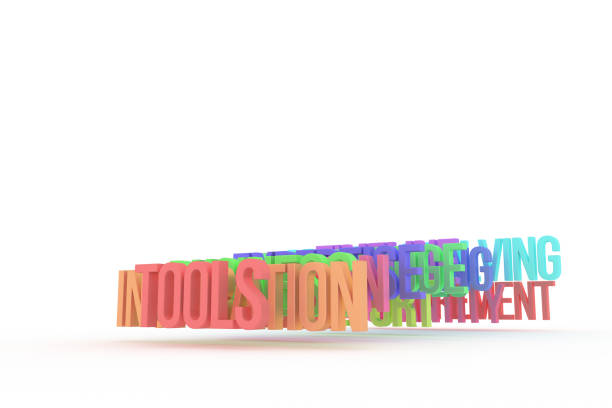 istock Tools, business conceptual colorful 3D words. Caption, alphabet, communication & digital. 1050636682