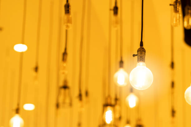 istock Beautiful lamp, yellow tone. 1050650290
