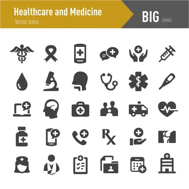 Vector illustration of Healthcare and Medicine Icons - Big Series