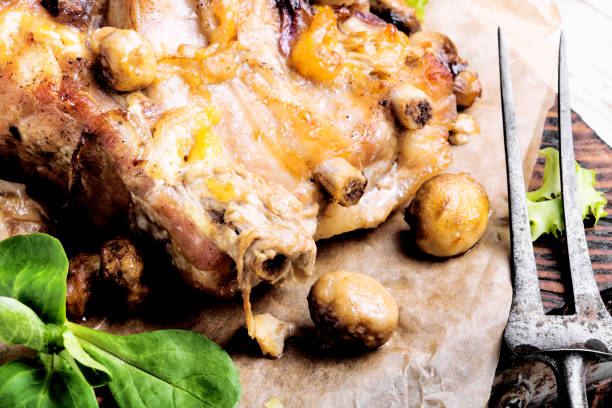 istock Baked meat with forest mushrooms 1050659414