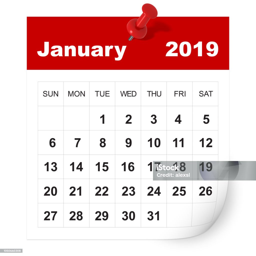 January 2019 calendar Calendar Stock Photo