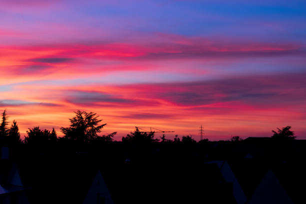 sundown in frankenthal germany - frankenthal imagens e fotografias de stock