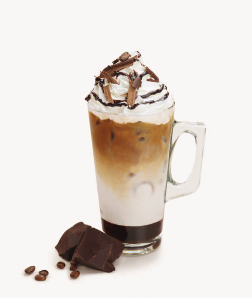 istock Glass coffee cup with chocolate and coffee beans. 1050679586
