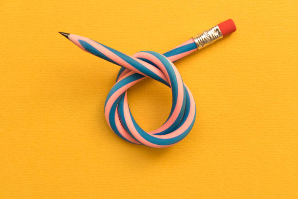 istock Flexible pencil . Isolated on yellow background 1050688944