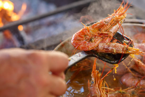 istock Appetizing shrimp just exacted from the pan 1050689022