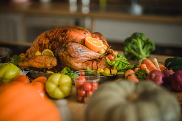 istock Roasted turkey on Thanksgiving day. 1050696470