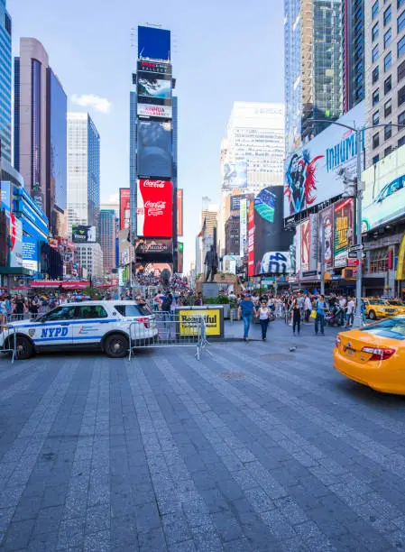 USA, New York - September 2017
Time Square with a lot of tourists overwatched by NYPD Officers