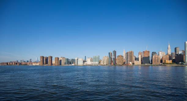 View on New York skyline from Brooklyn stock photo