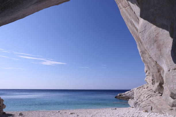 Beach (Seychelles Beach) near Megganitis village, Ikaria island, Greece Beach, Greece, Greek Islands, Ikaria Island, Seychelles Beach, Magganitis ikaria island stock pictures, royalty-free photos & images