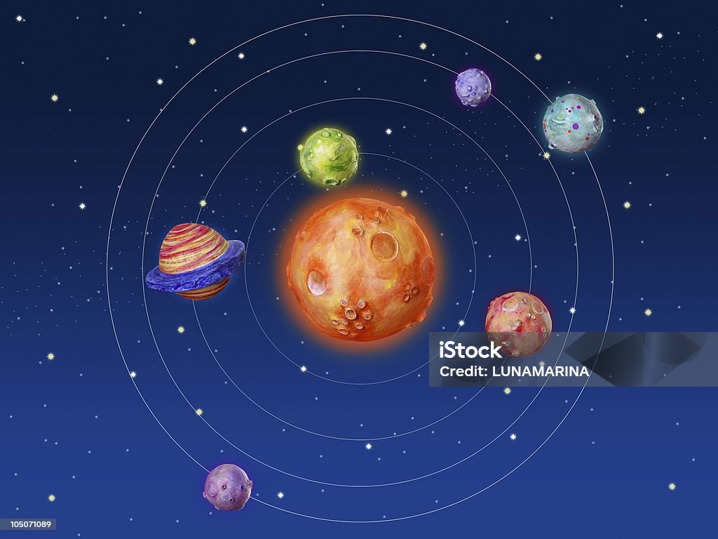 Espaço, Planetas fantasy Universo feitos - Foto de stock de Abstrato royalty-free