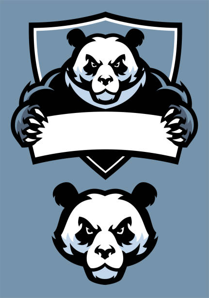 panda in sport mascot vector of panda in sport mascot are panda bears aggressive stock illustrations