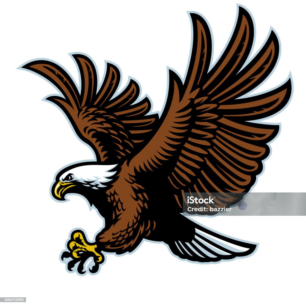 flying bald eagle mascot vector of flying bald eagle mascot Eagle - Bird stock vector