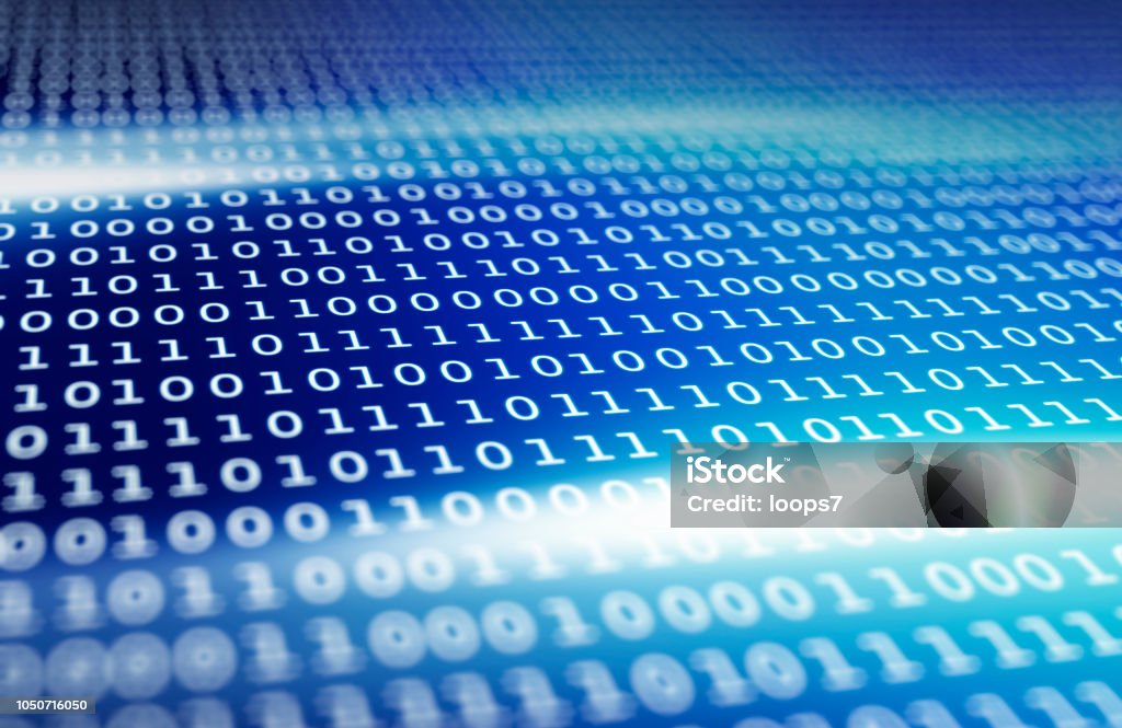Binary Code On Device Screen Stock Illustration - Download Image Now ...