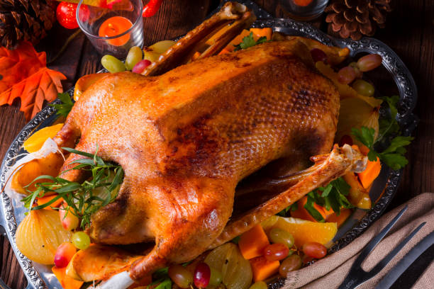 istock delicious crispy honey goose from the oven 1050716678