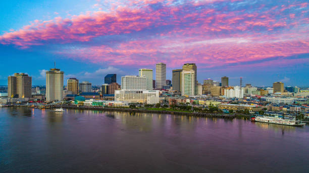 Downtown New Orleans, Louisiana, USA Skyline New Orleans, Louisiana, USA Skyline at Sunrise new orleans stock pictures, royalty-free photos & images