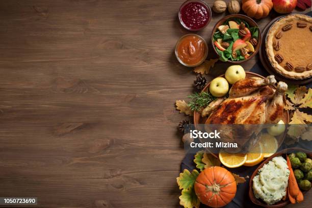 Thanksgiving Dinner Background Stock Photo - Download Image Now - Thanksgiving - Holiday, Backgrounds, Dinner