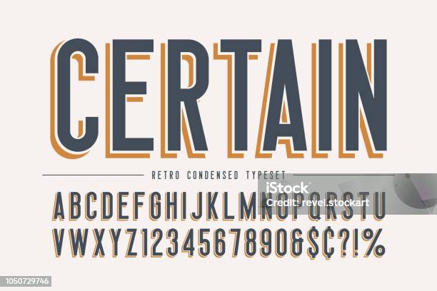 Trendy Vintage Display Font Design Alphabet Typeface Stock Illustration - Download Image Now