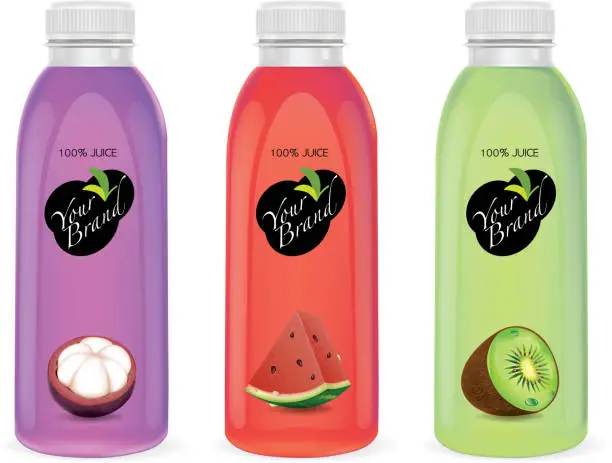 Vector illustration of Bottle Fruit Design