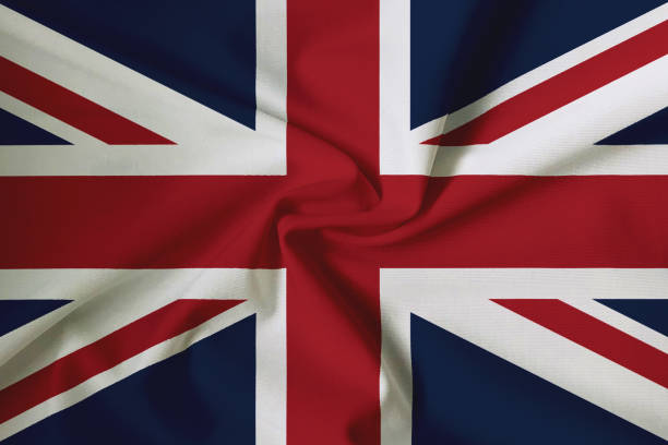 istock United Kingdom (UK) - Great Britain (GB) Flag, with a fabric texture 1050733056