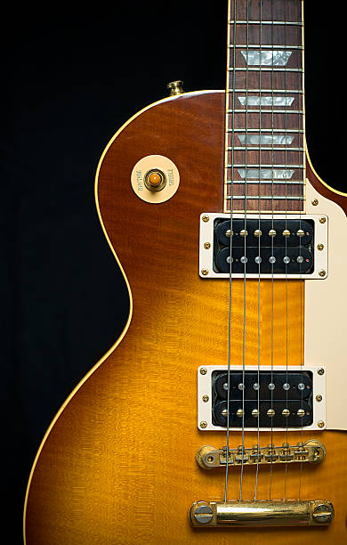 Classic Electric Guitar with Tobacco Honey Sunburst Finish stock photo