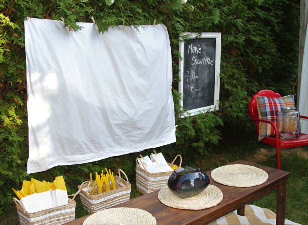istock White sheet ready for a movie night 1050734630