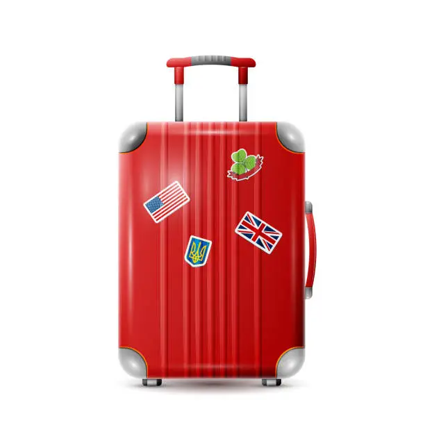 Vector illustration of Large polycarbonate suitcase