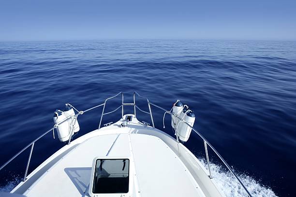istock Boat on the blue Mediterranean Sea yachting 105073853
