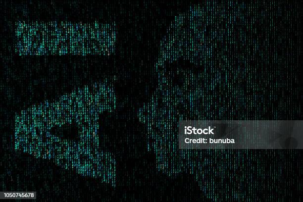 Artificial Intelligence Concept Coded Human Head Digital One Zero Human ...