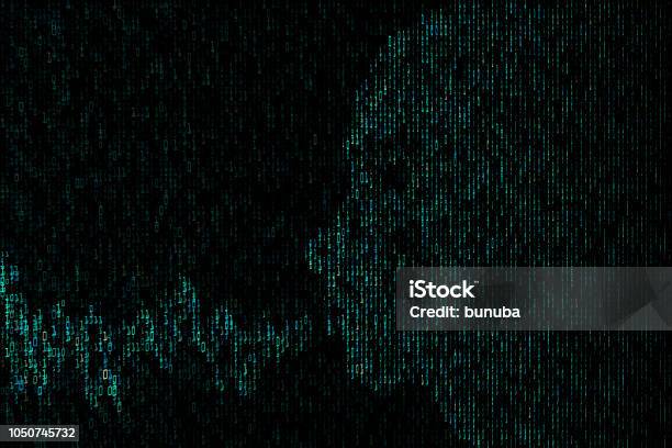 Artificial Intelligence Concept Coded Human Head Digital One Zero Human ...