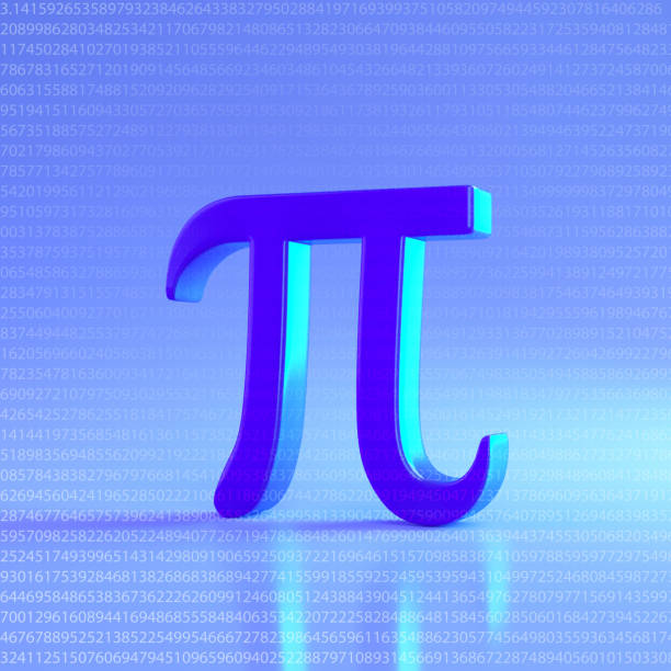 mathematisches pi-zahlensymbol. 3d-render-illustration - decimal point science mathematics business stock-fotos und bilder