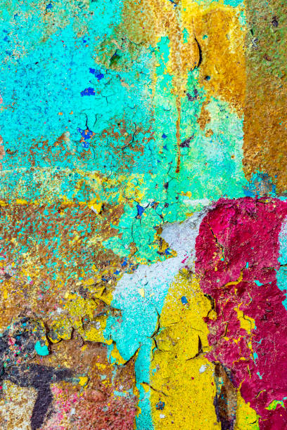 istock abstract colored texture. Old scratches, stain, paint splats, spots on the wall 1050750040
