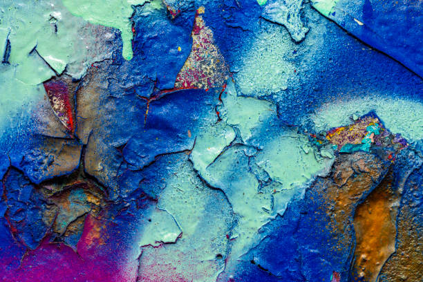 istock abstract colored texture. Old scratches, stain, paint splats, spots on the wall 1050755718