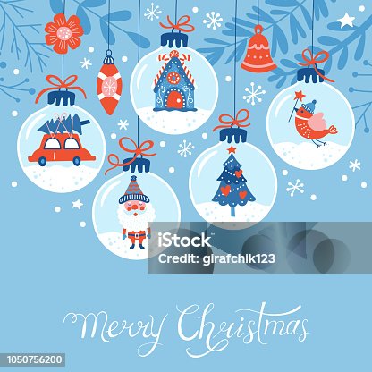 istock Christmas holiday cute greeting card design 1050756200