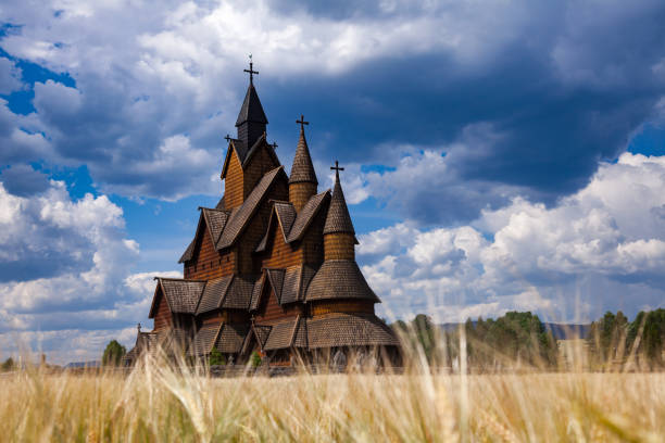 Heddal Stave Church Telemark Norway Scandanavia stock photo