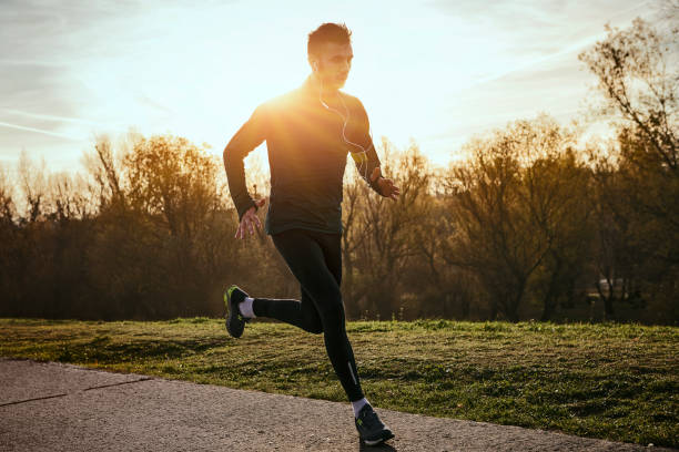 istock Man running his route in the morning 1050770800