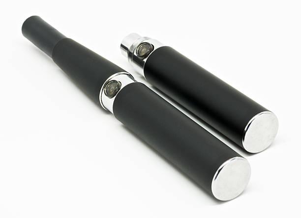 Black electronic cigarette (e-cigarette) stock photo