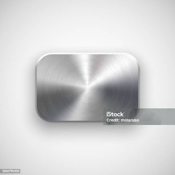 Metal Uibutton Rectangular Metal Rectangle Button Template Stock Illustration - Download Image Now ...